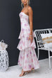 Spaghetti Strap Ruffle Tiered Floral Maxi Vacation Dress