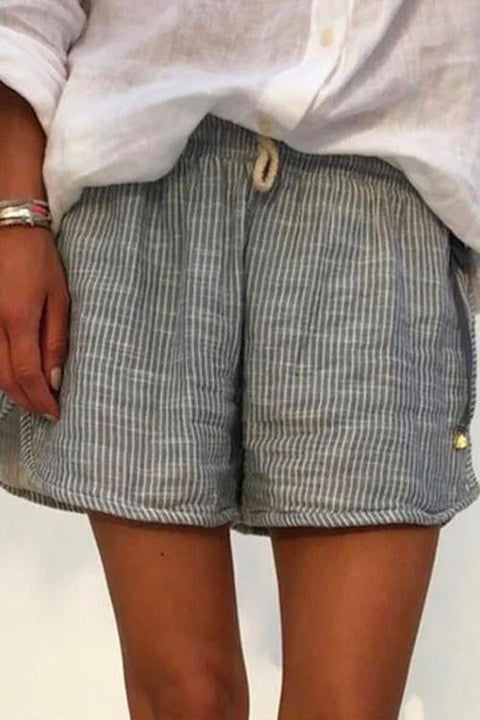 Mixiedress Fashion Style Drawstring Waist Striped Wide Leg Shorts