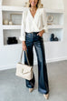 Mixiedress Pocketed Straight Wide Leg Faux Leather Pants