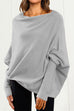 Mixiedress Solid Batwing Sleeves Slouchy Knit Sweater