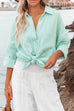 Mixiedress Drop Shoulder Long Sleeves Casual Blouse Shirt