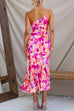Mixiedress One Shoulder High Waist Mermaid Floral Cami Dress