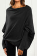 Mixiedress Solid Batwing Sleeves Slouchy Knit Sweater