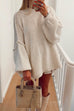 Mixiedress Drop Shoulder Plain Casual Pullover Sweater
