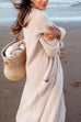 Mixiedress Open Front Pockets Ribbed Knit Long Slweater Cargigan