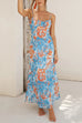 Mixiedress Spaghetti Strap Twist Back Printed Maxi Vacation Dress