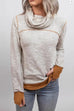 Mixiedress Elegant Color Block Sweatshirt with Thumb Hole