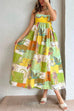 Mixiedress Bow Knot Back Dinosaur Printed Cami Maxi Holiday Dress