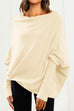 Mixiedress Solid Batwing Sleeves Slouchy Knit Sweater