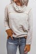 Mixiedress Elegant Color Block Sweatshirt with Thumb Hole