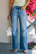 Mixiedress Classic Distressed Straight Leg Denim pants