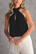 Mixiedress Sleeveless Cut Out Halter Backless Top