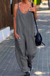 Mixiedress Scoop Neck Pockets Solid Slouchy Cami Jumpsuit