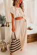 Mixiedress Drawstring Hem Crop Top Wide Leg Pants Loungewear Set