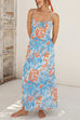 Mixiedress Spaghetti Strap Twist Back Printed Maxi Vacation Dress