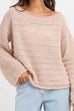 Mixiedress Drop Shoulder Hollow Out Solid Knitting Sweater
