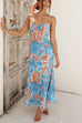 Mixiedress Spaghetti Strap Twist Back Printed Maxi Vacation Dress