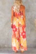 Floral Printed Ruffle Crop Tube Top Wide Leg Side Split Pants Set