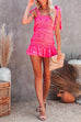 Mixiedress Frilled Tie Shoulder Smocked Ruffle Mini Dress