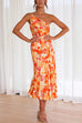 Mixiedress One Shoulder High Waist Mermaid Floral Cami Dress