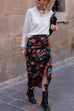 Floral Printed Slit Wrapped Maxi Skirt