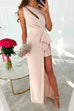 Mixiedress One Shoulder Cut Out Draped Front Maxi Party Dress