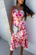 Mixiedress One Shoulder High Waist Mermaid Floral Cami Dress