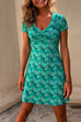 Mixiedress Short Sleeve High Waist A-line Floral Dress