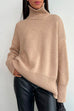 Mixiedress Turtleneck Drop Shoulder Slouchy Knitting Sweater