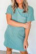 Mixiedress Short Sleeve Pocket Striped T-shirt Dress