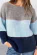 Mixiedress Color Block Drop Shoulder Casual Knit Sweater