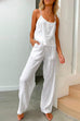 Mixiedress Cotton Linen Cami Top Wide Leg Pants Loungewear Set