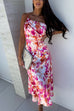 Mixiedress One Shoulder High Waist Mermaid Floral Cami Dress