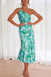 Mixiedress One Shoulder High Waist Mermaid Floral Cami Dress