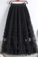 Mixiedress High Waist Ruffle Layered Mesh A-line Skirt