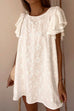 Mixiedress Flutter Sleeve Solid Floral Lace Swing Dress
