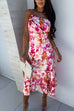 Mixiedress One Shoulder High Waist Mermaid Floral Cami Dress