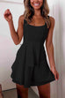 Mixiedress Backless Lace Up Draped A-line Tank Dress
