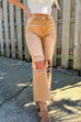 Mixiedress Ripped Cut Out Raw Hem Straight Leg Jeans