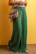 Mixiedress Smocked Elastic Waist Wide Leg Cotton Linen Pants