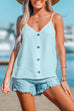 Mixiedress V Neck Buttons Lightweight Cami Top