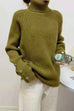 Mixiedress Turtleneck Raglan Sleeves Buttons Slouchy Sweater