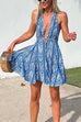 Mixiedress Deep V Neck Backless Beach Mini Dress
