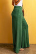 Mixiedress Smocked Elastic Waist Wide Leg Cotton Linen Pants