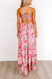 Mixiedress Lace Up Backless High Waist Floral Maxi Cami Holiday Dress
