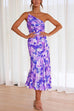 Mixiedress One Shoulder High Waist Mermaid Floral Cami Dress