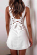 Mixiedress Backless Lace Up Draped A-line Tank Dress