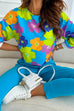 Mixiedress Crewneck Long Sleeve Printed Pullover Top