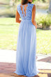 Mixiedress Sleeveless Hollow Out Lace Splice Maxi Fairy Swing Dress