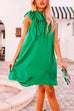 Mixiedress Tie Knot Halter Sleeveless Solid A-line Dress